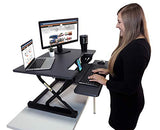 Victor DCX710G High Rise Collection Height Adjustable Standing Desk with Keyboard Tray (Gray) - Sturdy Steel Frame, Dual Lever Release System, 2 Tiered Wooden Work Surface and Keyboard Tray, 31 Inches Victor