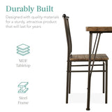 Best Choice Products 3-Piece Dining Set Modern Dining Table Set, Metal and Wood Square Dining Table for Kitchen, Dining Room, Dinette, Breakfast Nook w/ 2 Chairs - Dark Brown Best Choice Products