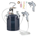 VEVOR Spray Paint Pressure Pot Tank, 10L/2.5gal Air Paint Pressure Pot, 1.5mm+4mm Two Nozzles Two Spray Paint Guns for Industry Home Decor Architecture Construction Automotive Painting, 60PSI Max VEVOR