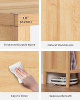 EYYTHUNG Record Player Stand with Vinyl Record Storage Holds up to 180 Albums, Large Turntable Stand Dispaly Shelf, Farmhouse Wood End Table for Bedroom, Living Room, Natural Oak EYYTHUNG