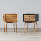 Nathan James Harper Modern Nightstand Side Accent or End Table with Storage Drawer, 1, Black/Brown Nathan James