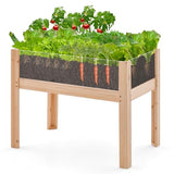 Giantex Raised Garden Bed, Elevated Wood Planter Box with Legs, Drainage Holes, Acrylic Panels, Standing Raised Beds for Fruits Vegetables Flowers Herbs, 30”x18”x24” Giantex