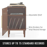 Crosley Furniture Everett Record Player Stand with Storage for Vinyl Records, Mahogany Crosley