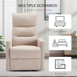 360° Swivel Rocker Recliner Chair for Small Spaces, Manual Reclining Chair for Adults, Rocking Glider Chair for Nursery, Living Room, Bedroom, Polyester Fabric Cream Beige