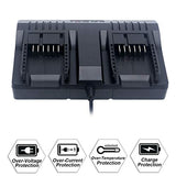 Elefly 20V Dual Port WA3875 Charger Compatible with Worx 18V/20V Lithium Battery WA3578 WA3525 WA3520 WA3575 WA3512 WA3770 WA3881 WA3742 ELEFLY