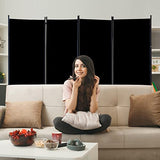 Room Divider-Folding Privacy Screens, 6 ft Partition Room Dividers Wall for Separation, Home, Office, Classroom, Studio (Black, 4 Panel) Grezone