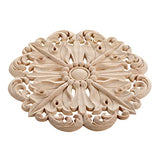 MUXSAM Retro Wood Carved Onlays Appliques, Round Solid Woodcarvings Center Decals for Closet Door Cabinet Drawer Wall Ceilling Dresser Wardrobe MUXSAM