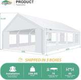 COBIZI 20x30 Party Tent Heavy Duty Waterproof Outdoor Gazebo White Event Shelter Wedding Canopy for Parties BBQ Commercial with Removable Sidewall Windows, Powder Coating (Better Than Galvanized) COBIZI