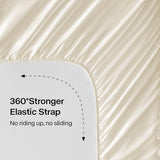 BEDELITE King Size Sheets Set, Luxury Soft Beige Satin Sheets for Hair and Skin, Similar to Silk Bed Sheets Set 4 Pieces with 1 Deep Pocket Fitted Sheet, 1 Flat Sheet, and 2 Pillowcases BEDELITE