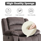 EBELLO Classic Power Recliner Chair, Oversized Electric Reclining Chair with Overstuffed Cushion and Back, Soft Fabric Adults Single Recliner Sofa for Living Room, Brown