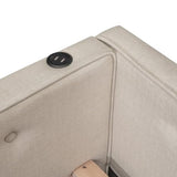 Daybed Upholstered Queen Size with Trundle and USB, L-Shaped Sofa Bed, Linen Tufted Platform Bed (Beige) Bellemave