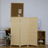 Pawlabay 3 Panel Short Panel Divider Screen,3.95 FT Tall Bamboo Room Divider Folding Privacy Screen,Short Panel Divider Freestanding Room Divider for Room Seperation,Beige PawlaBay