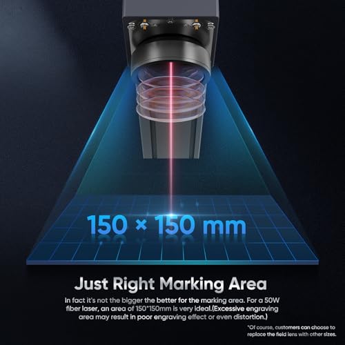 Monport 50W Fiber Laser Engraver, Fiber Laser Marking Machine with Red Dot Pointer, LightBurn Compatible 5.9"x5.9" Metal Etching Machine for Metal Marking with 100000 Hour Lifespan BSLcad Included Monport