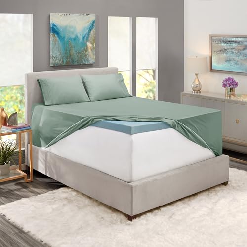 Hearth & Harbor Extra Deep Pocket Sheet Sets, Luxury Soft 6 Piece Bed Sheet Set Fits Mattress 18-24 Inches - King, Sage Green New Hearth & Harbor