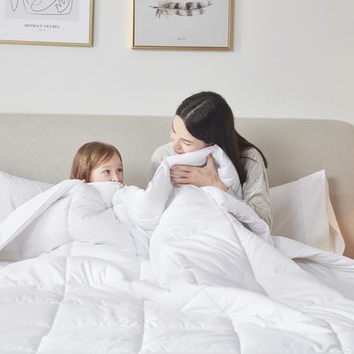 Nestl Quilted Down Alternative Comforter - Twin XL Size, All Season White Duvet Insert with Corner Tabs Nestl