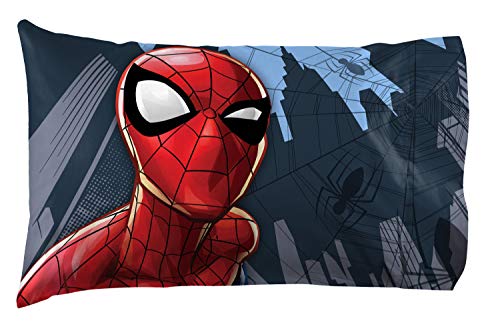 Jay Franco Kids Sheet Set with Fitted, Flat Sheets & Pillow Cover - Ultra-Soft Bedding with Pillowcase for Room Decor, White - Spiderman, 4 Piece Full Jay Franco