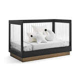 Delta Children James Acrylic 4-in-1 Convertible Crib - Greenguard Gold Certified, Midnight Grey/Acorn Delta Children
