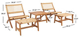 SAFAVIEH Outdoor Collection Casella Acacia Wood/Light Brown 5-Piece Patio Set PAT7077A, Natural/Natural Safavieh