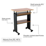 Safco 1929CY MUV Mobile Stand-Up Height-Adjustable Desk,Keyboard Storage, Steel Frame Construction, Durable Melamine Laminate Work Surface, 4 Wheels, Narrow Design Safco