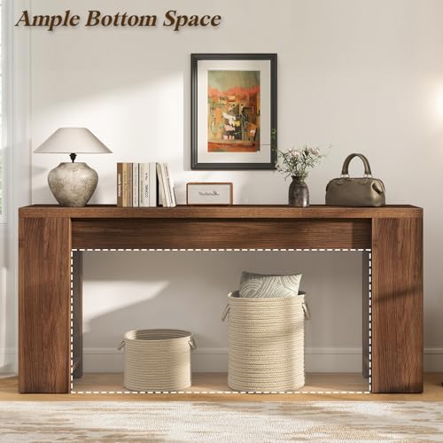 Curlaky 71" Extra Long Console Table, Wood Farmhouse Entryway Table, Plank and Beam Console Tables for Living Room, Entry, Entrance, Behind Couch, Hallway, Foyer, Narrow Sofa Tables for Front Doo Curlaky