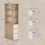 ModernMate Electric Standing Desk with 3-Drawer Bookcase, Adjustable Height Executive Desk, Home Office Workstation with A Engineered Wood 1.18" Solid Desktop, 71'' Corner Bookshelf, White Walnut ModernMate