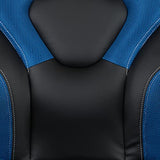 Flash Furniture X10 High-Back LeatherSoft Racing Style Gaming Chair with Flip-Up Arms, Ergonomic Padded Swivel Computer Chair, Blue/Black Flash Furniture