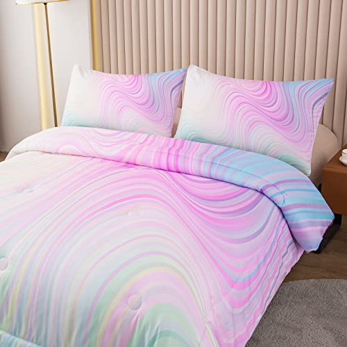Bodhi Girls Full Comforter Sets with Sheets,Pink Bedding Sets Full,Bed in A Bag Kids Bedding Set for Girls Full(1 Comforter, 1 Flat Sheet, 1 Fitted Sheet, 2 Pillowcases) Bodhi