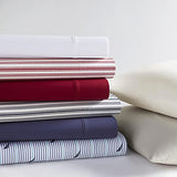 Nautica - Queen Sheets, Cotton Percale Bedding Set, Casual Home Decor (Coleridge Stripe Red, Queen) Nautica