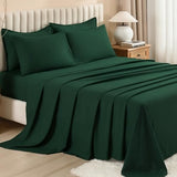 Litanika Queen Comforter Set Dark Emerald Green - 7 Pieces Bed in a Bag Queen Bedding Comforter Sets, Solid Lightweight Bed Set with Comforter, Sheets, Pillowcases & Shams Litanika