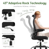 SOMEET Office Chair Ergonomic Desk Chair - Comfy Mesh High Back Office Chair with Lumbar Support Wheel Home Desk Office Chairs Flip up Armrest Executive Rolling Swivel Task Computer Chair Black Silver SOMEET