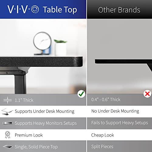 VIVO Electric 60 x 24 in Standing Desk, Memory Height Adjustment, 1B Series, Holds 220 lbs, One-Piece Dark Walnut Top, Black Frame, DESK-KIT-1B6D VIVO