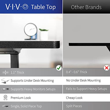 VIVO Electric Height Adjustable 60 x 24 inch Memory Stand Up Desk, Rustic Vintage Brown Solid One-Piece Table Top, Black Frame, Standing Workstation with Preset Controller, 1B Series, DESK-KIT-1B6N VIVO