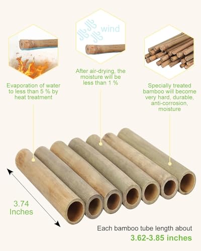 vensovo Mason Bee House - Replaceable Tubes Carpenter Bee Houses Bamboo Bee Hotel Wooden Bee Hive for Pollinating Bees, The Garden Gift, Outdoors, Carpenter Bees vensovo