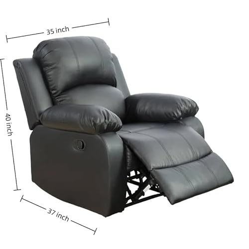Trygoal Manual Recliner Chair, Nursery Rocking Chair, Recliner Chair for Adults, Lazy Boy, Gaming Recliner wih Overstuffed Arms, Suitable for Home Theater, Living Room, Bedroom, Black