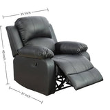 Trygoal Manual Recliner Chair, Nursery Rocking Chair, Recliner Chair for Adults, Lazy Boy, Gaming Recliner wih Overstuffed Arms, Suitable for Home Theater, Living Room, Bedroom, Black