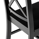 Walker Edison Modern Farmhouse Wood X-Back Armless Dining Chairs Kitchen, Set of 2, Black Walker Edison
