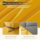 Cosybay Bed in a Bag Full Reversible Comforter Sets 7pcs All Season Down Alternative Bedding Sets Yellow and Grey with Comforter, Pillow Shams, Flat Sheet, Fitted Sheet and Pillowcase Cosybay