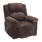 Garvee Corduroy Recliner Chair, Manual Recliner Sofa with Handle, Pillow Top Arms, Thick Padding, Side Pocket, 330Lbs Capacity, Adjustable Recliner for Living Room, Bedroom, Home Theater, Brown