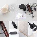 JC TOPA Plug in Wall Sconces, Bedside Wall Lamp with Wood Arm, Fabric Wall Light with On/Off Switch for Bedroom, Living Room, Farmhouse JC TOPA