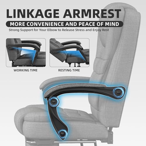 Office Chair, Big and Tall Ergonomic Gaming Chair for Adults, Comfy Reclining Computer Chair with Footrest, Adjustable Swivel Desk Chair, Executive Gamer Chair, Comfortable Silla Gamer for Home & Game SITMOD