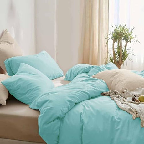 KimLuxz Turquoise Comforter Queen Size, 3 Piece Soft Teal Modern Bedding Set, Lightweight Aqua All Season Microfiber Down Alternative Bed Comforter with 2 Pillow Shams for Women Men KimLuxz
