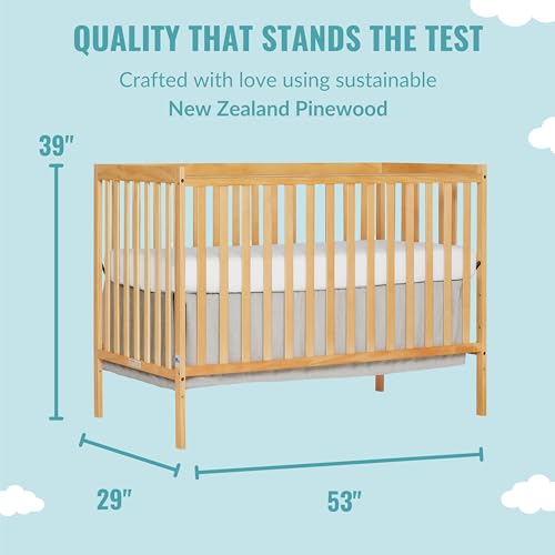 Dream On Me Synergy 5-In-1 Convertible Crib In Natural, Greenguard Gold Certified - WoodArtSupply