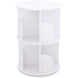 Bacacoo 2-Tier 360° Rotating Bookshelf - Stylish White Freestanding Storage Organizer Bacacoo