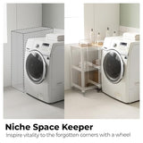 HOMEDANT House White 5-Tier Metal Boltless Rolling Cart Shelf Rack Casters Heavy Duty Wheel Shelving Unit Adjustable Storage Shelves Organizer Shelf Kitchen Garage 48.1" W x 18.5" D x 75.4" H 1Pack HOMEDANT