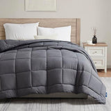 Nestl Comforter Duvet Insert, Quilted Down Alternative Twin XL Size, All Season Grey with Corner Tabs Nestl