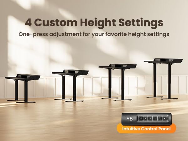 ErGear Electric Standing Desk with Drawers, 55″ x 28″ Gaming Desk with Monitor Stand, C-Clamp Mount Compatible, Home Office Height-Adjustable Desk with Storage Shelf, 4 Preset Heights, Black, EGESD37B ErGear