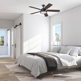 Prominence Home Potomac, 52 Inch Industrial Style Smart Ceiling Fan with Light, Remote Control, Dual Finish Blades, Compatible with Alexa and Google Assistant - 51639-01 (Matte Black) Prominence Home