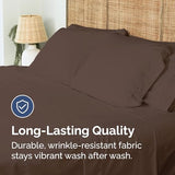 Queen Size Flat Sheet - Hotel Quality Top Flat Bed Sheet Only - Ultra-Soft, Comfy Breathable & Cooling - Fade & Wrinkle Free - Easy-Care, Stain & Shrink Resistant Bedding - Easy-Fit & Oeko-Tex - Brown CGK Unlimited
