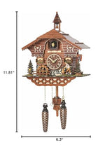 Trenkle Quartz Cuckoo Clock Black Forest House with Moving Wood Chopper and Mill Wheel, with Music TU 4217 QM Trenkle