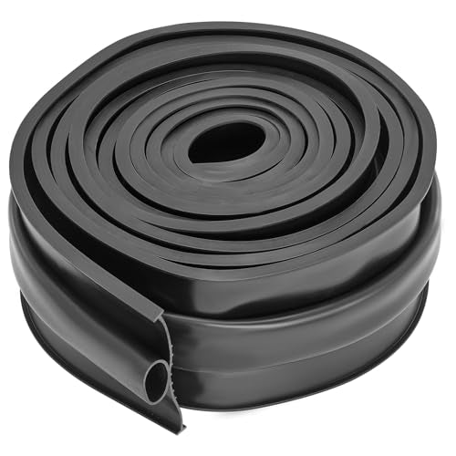 VEVOR Garage Door Seals Bottom Rubber, U Shape +O Ring Garage Door Weather Stripping, Universal Weatherproof Threshold Buffering Sealing Rubber, 5/16 inch T-Ends and 3 3/4 inch Width (16 Ft, Black) VEVOR